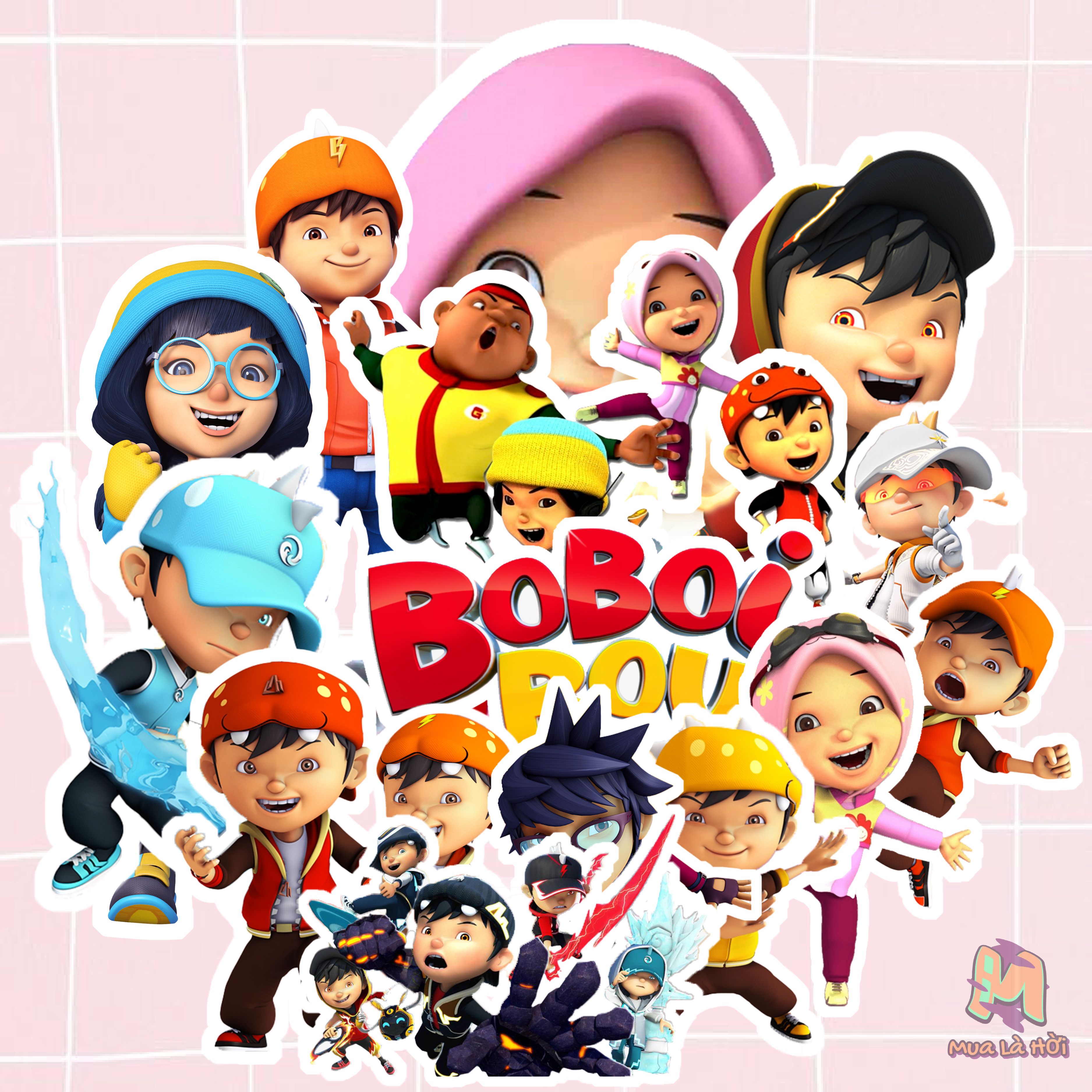 Miếng dán Stickers chủ đề BoBoiBoy