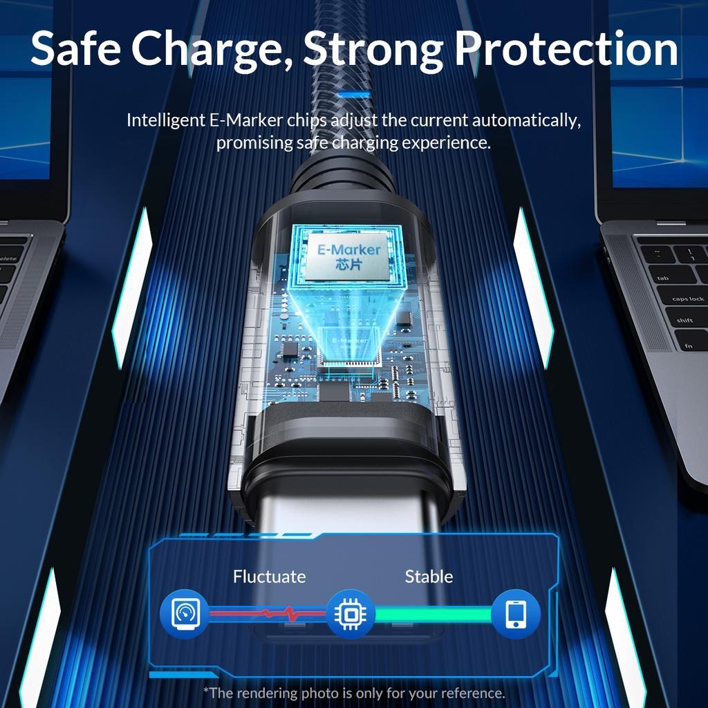 Dây Cáp Sạc Nhanh ORICO USB C Sang USB C 240W 100CM PD 3.1 Type C 48V 5A Cho Samsung Galaxy S22 A10 Note
