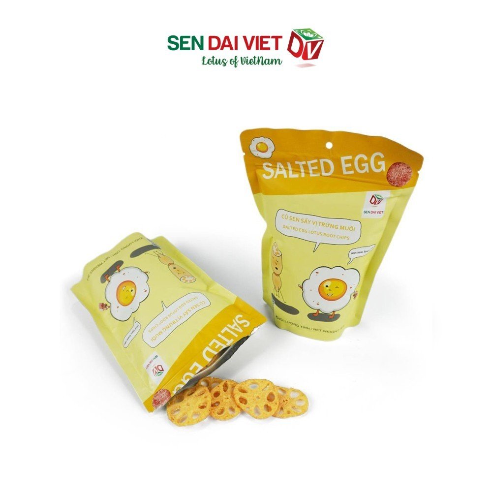 Củ Sen Sấy-Vị Nguyên vị, Trứng Muối, ĐV- Sen Đại Việt- 2 Gói- Gói 35g