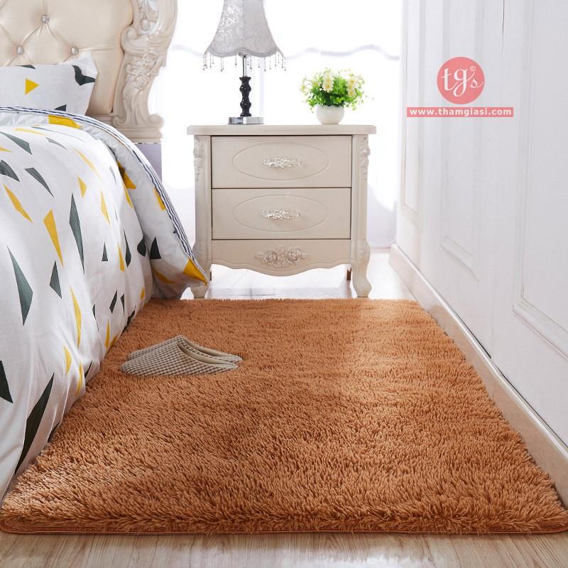 Thảm Lông Xù Khaki | 160x200cm | Thảm Trang Trí Phòng Khách - Phòng Ngủ - Thảm Trải Sofa - Thảm Dành Cho Bé