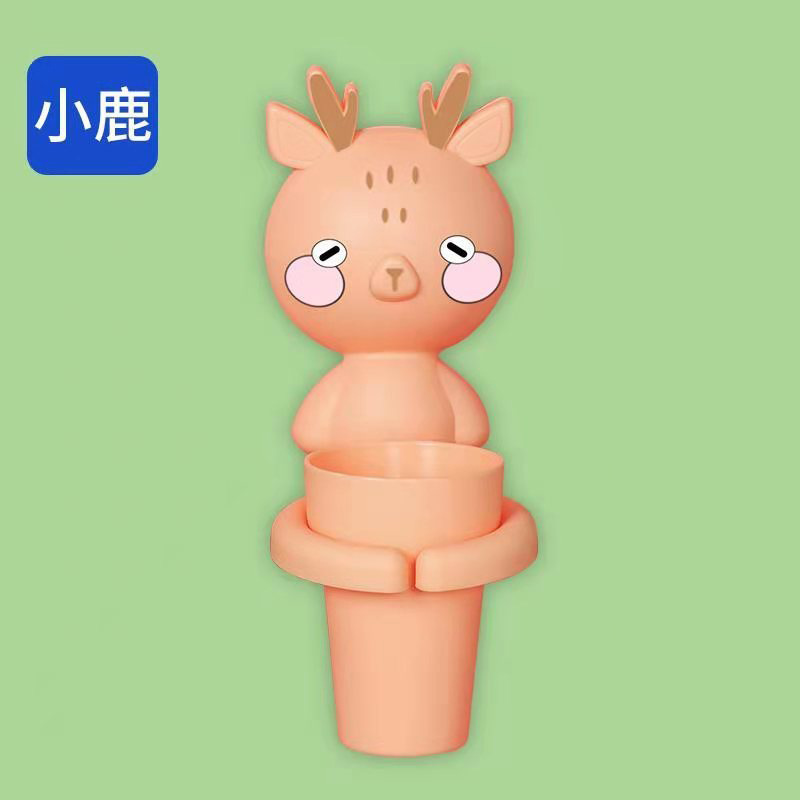 Dụng Cụ Cắm Bàn Chải Và Ly Nhựa Hình Thú Ngộ Nghĩnh Kèm Miếng Dán Siêu Chắc