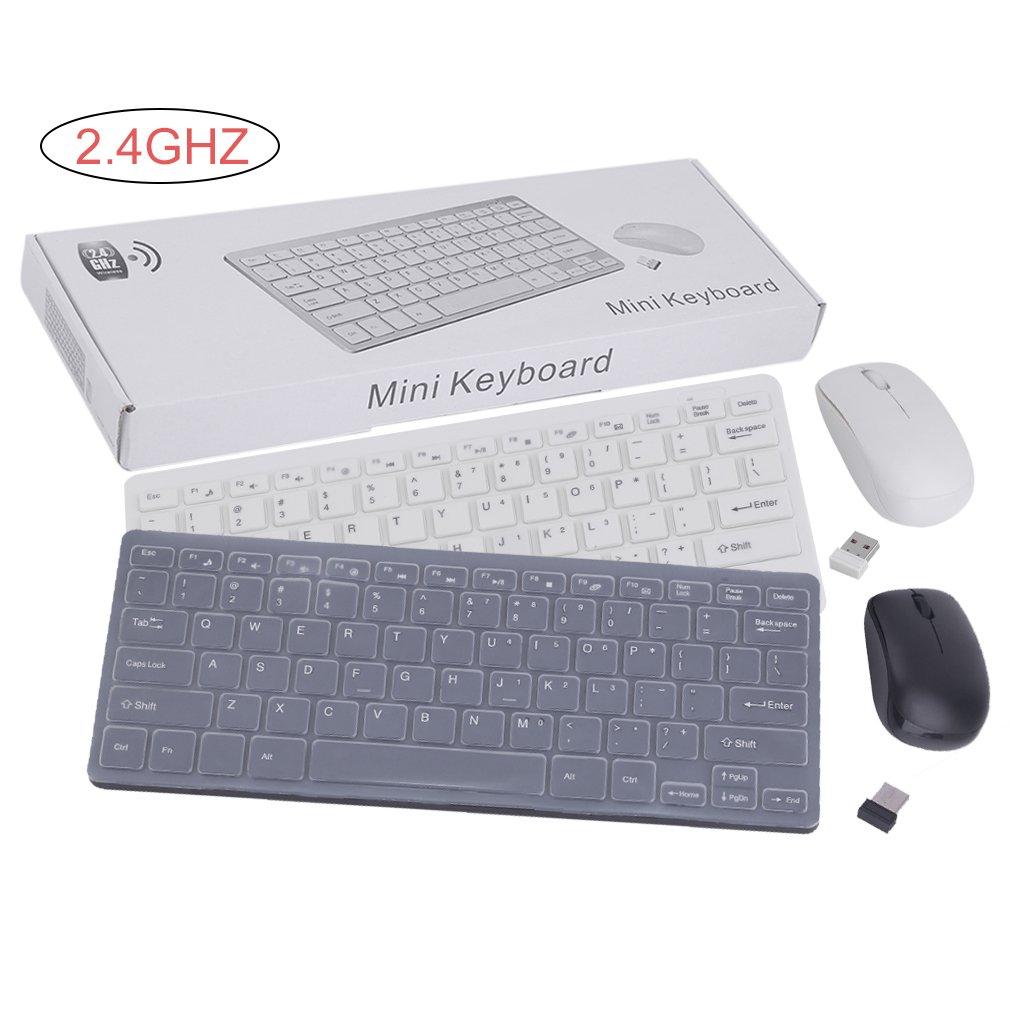 Thực Tế Mini 2.4G Không Dây Bàn Phím Mỏng Và Không Dây Chuột Cho Laptop Máy Tính Để Bàn 2400-2480MHZ Anh cắm