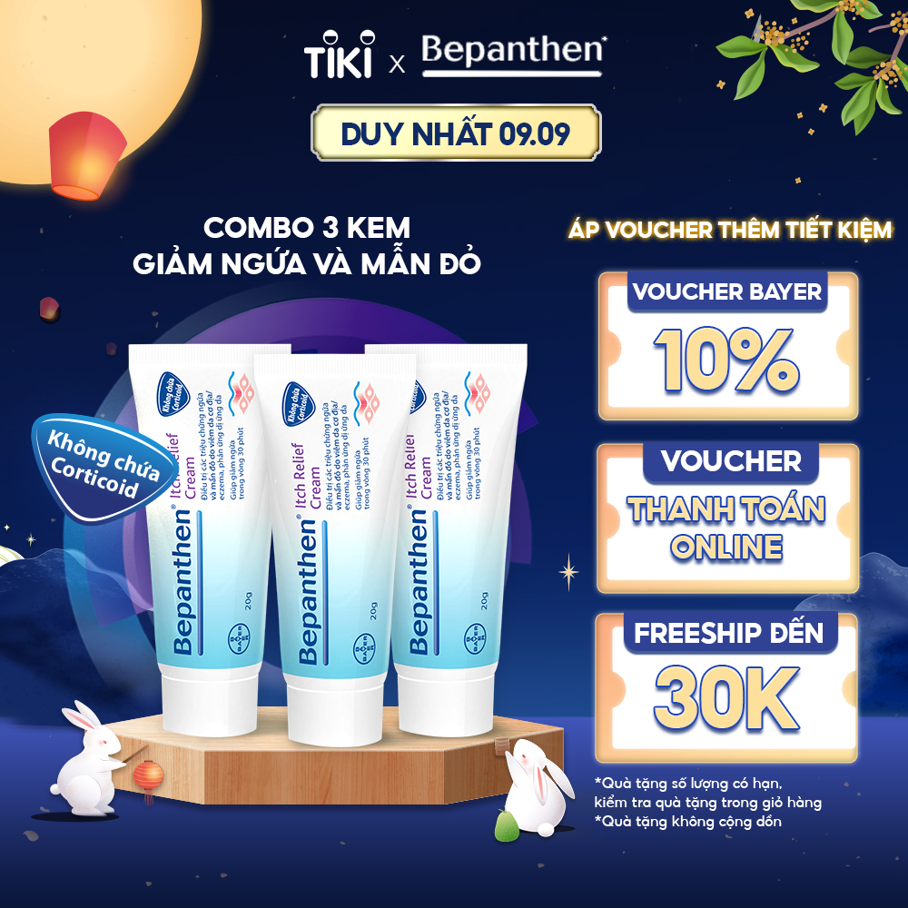 Combo 3 Kem Giảm Ngứa BEPANTHEN Itch Relief Cream 20G x3 Giảm Ngứa Nhanh Trong 30 Phút