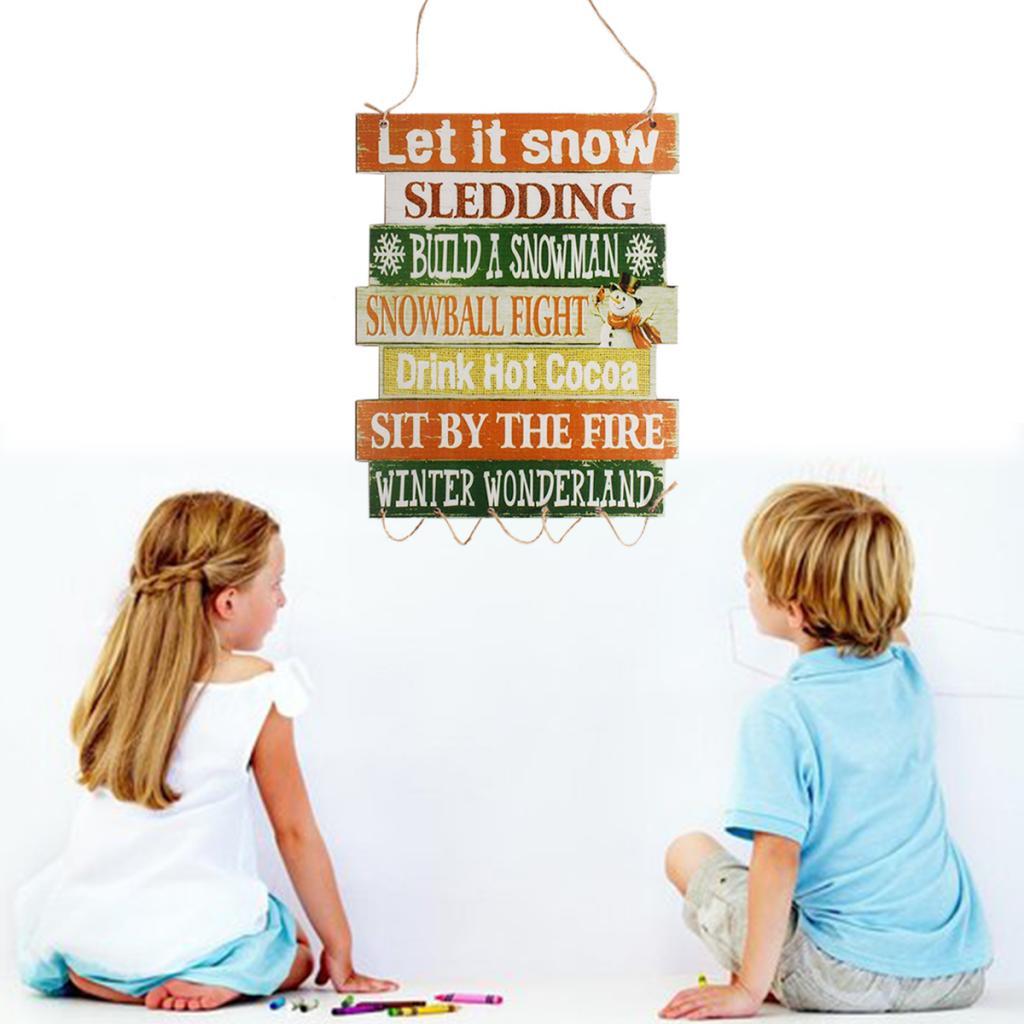 Door Hanging Sign Merry Christmas Wooden Plaque Board Wall Hanging Decor-A