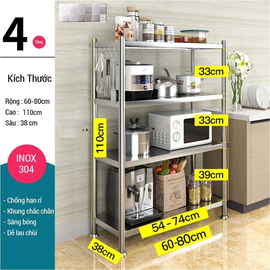 KỆ INOX Nhà Bếp Để Đồ Đa Năng 3 Tầng 4 Tầng 5 Tầng Thông Minh Kalpen,KIN