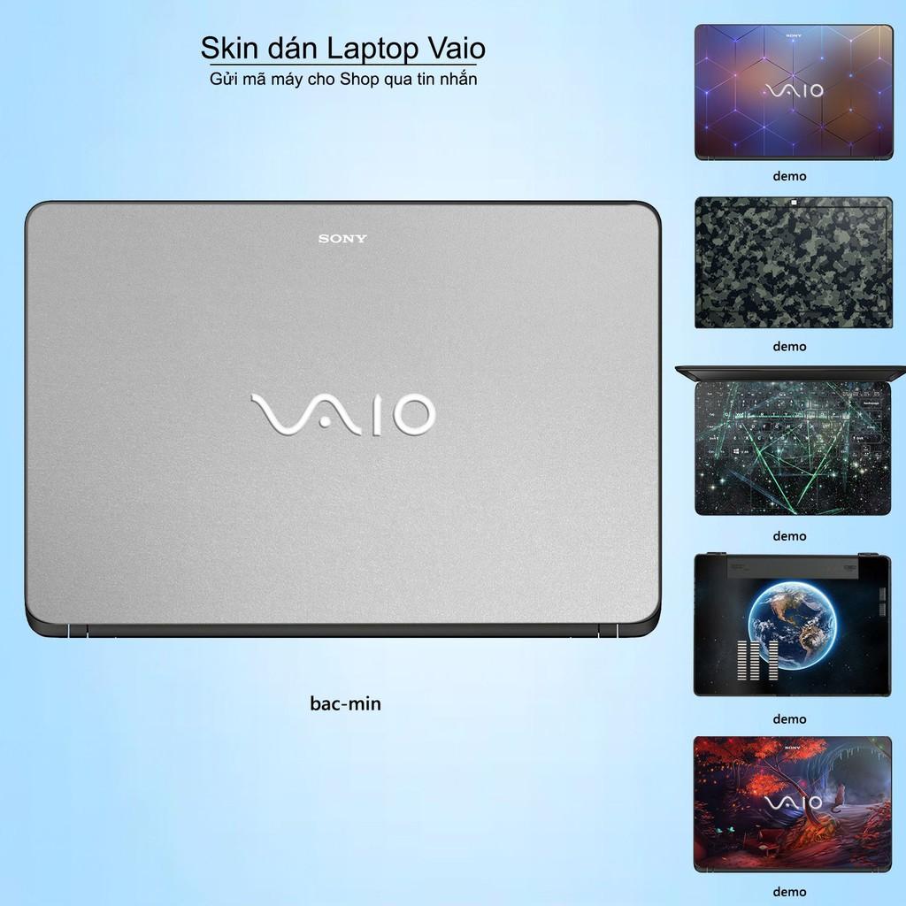 Skin dán Laptop Sony Vaio màu bạc mịn (inbox mã máy cho Shop)