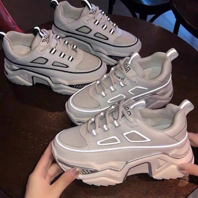 Giày Sneaker nữ MK độn đế 5cm siêu êm chân mẫu mới Hot trend 2021, giày nữ đi học phong cách thể thao cá tính