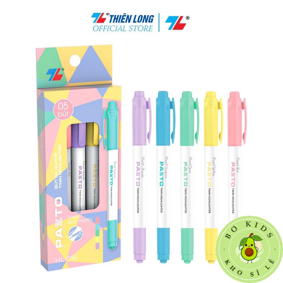 Bút dạ quang màu Pastel Thiên Long Pazto HL-016 - Rửa được - Không để lại vết khi Photocopy