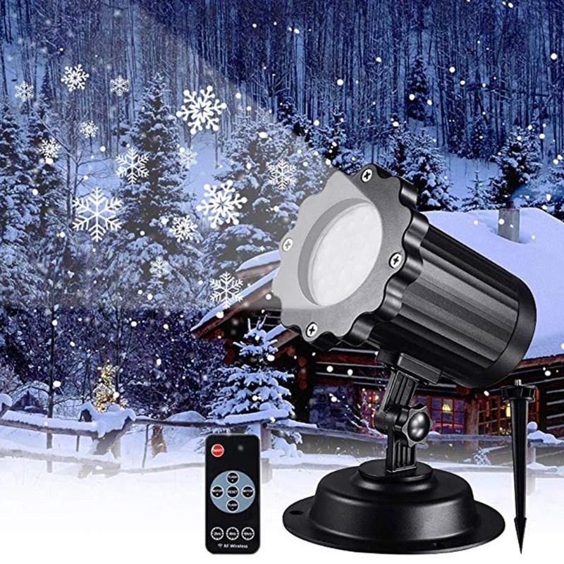 HSV Christmas Snowflake -Laser Light Snowfall Projector Move Snow Outdoor Indoor Garden -Laser Projection Lights New Year Party