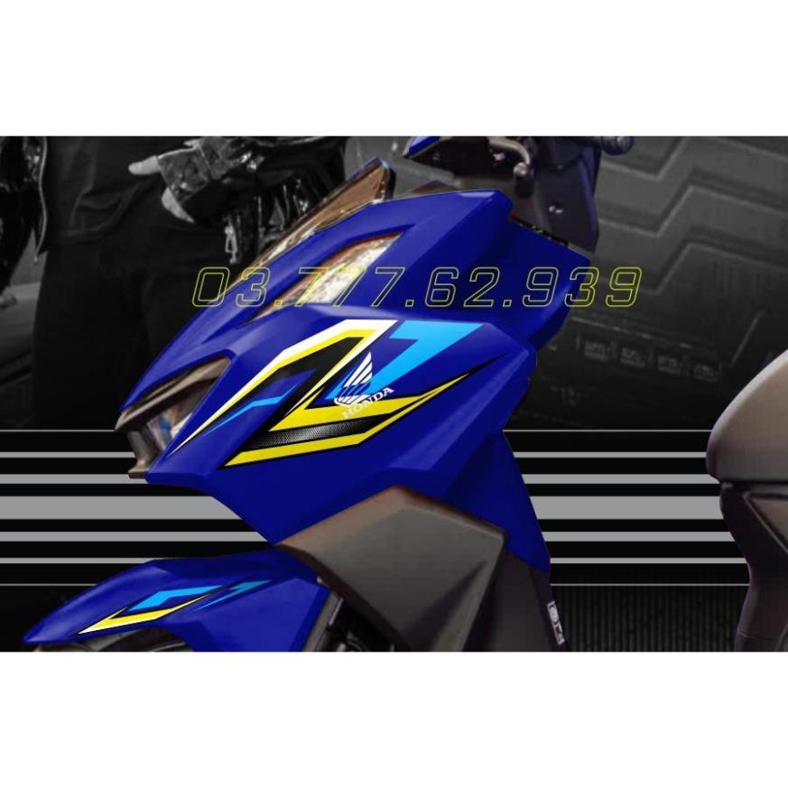 Bi Decal Tem rời Vario 160 xe xanh dương - mẫu xanh vàng nổi bật