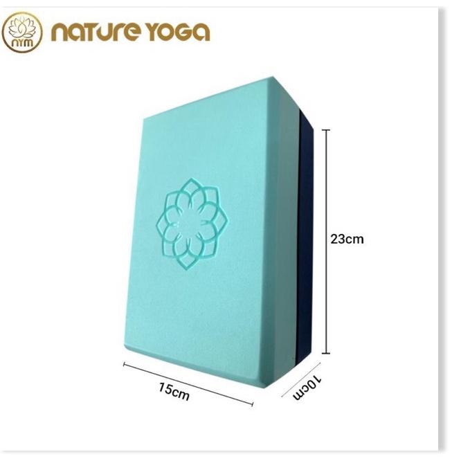 Gạch tập Yoga Eva 10cm nặng 311g độ cứng cao không lún in hoa Sen chính hãng Nature