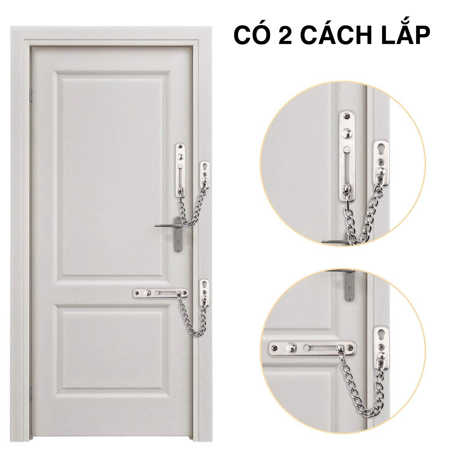 Chốt cửa dây xích an toàn inox 304 gắn cửa HOBBY Home Decor KLC1 bảo vệ phòng cho chung cư phòng ngủ không rỉ sét