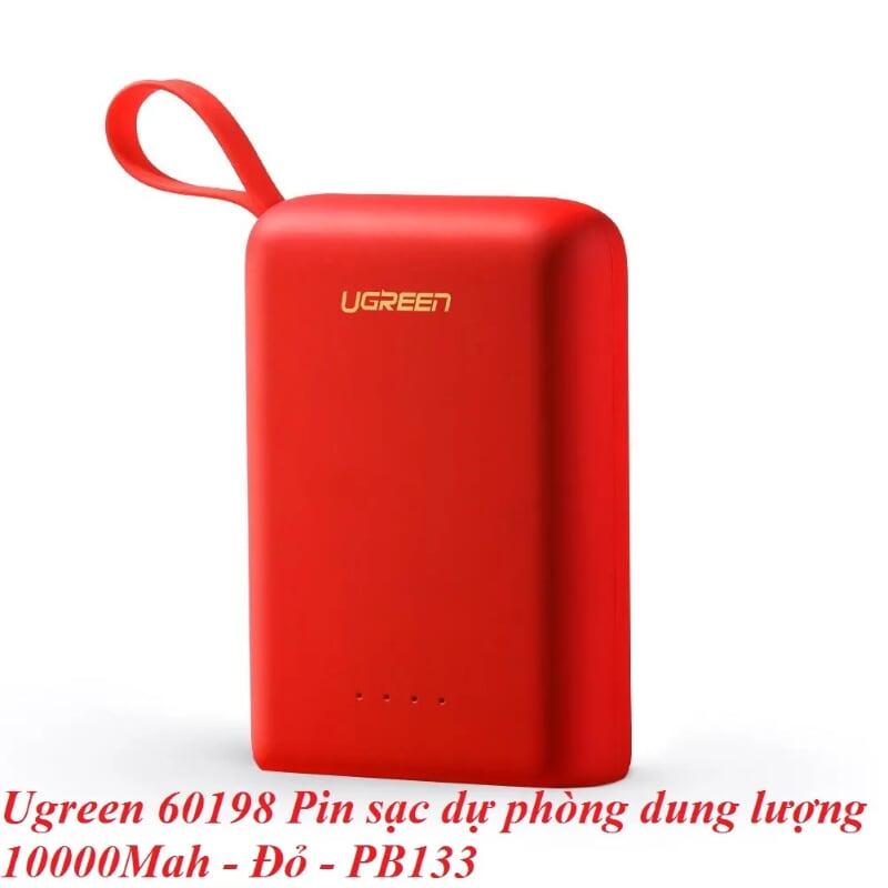 Ugreen UG60198PB133TK Màu Đỏ Pin sạc dự phòng dung lượng 10000Mah - HÀNG CHÍNH HÃNG