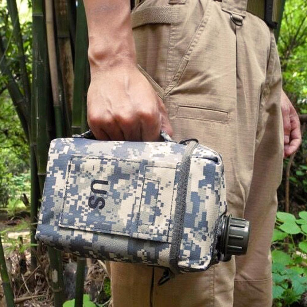 Set Túi Đeo Chéo Kèm Bình Nước Cắm Trại Dã Ngoại Họa Tiết Quân Đội 2L