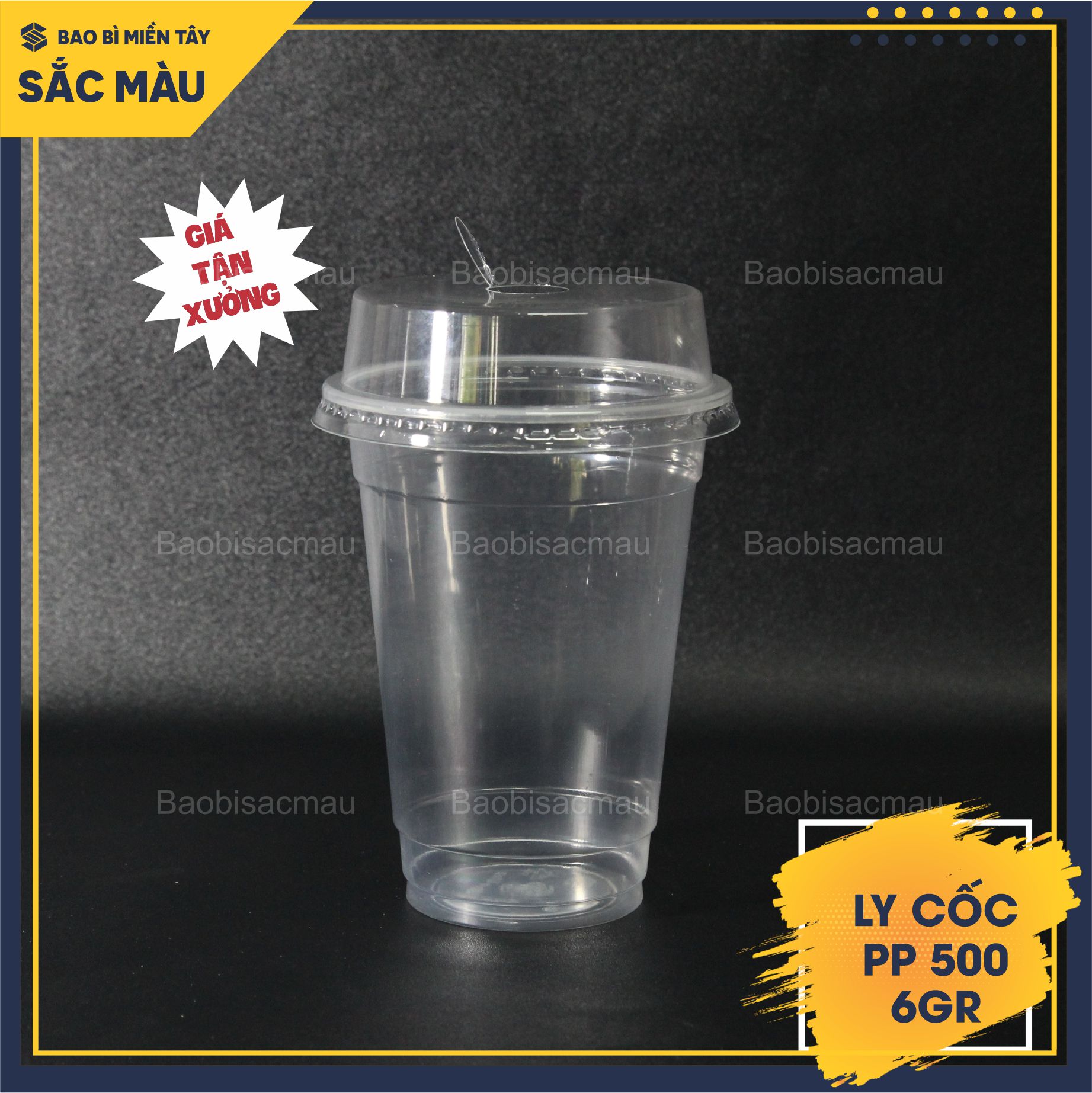 Sỉ 50 cốc nhựa/ ly nhựa PP 500ml kèm nắp