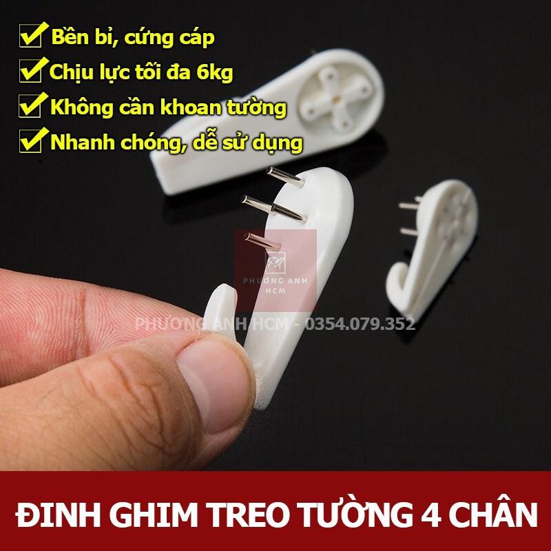 Đinh Ghim Tường 3 Chân , 4 Chân Treo Ảnh, Treo Đồ - Móc Treo Đồ Không Cần Khoan