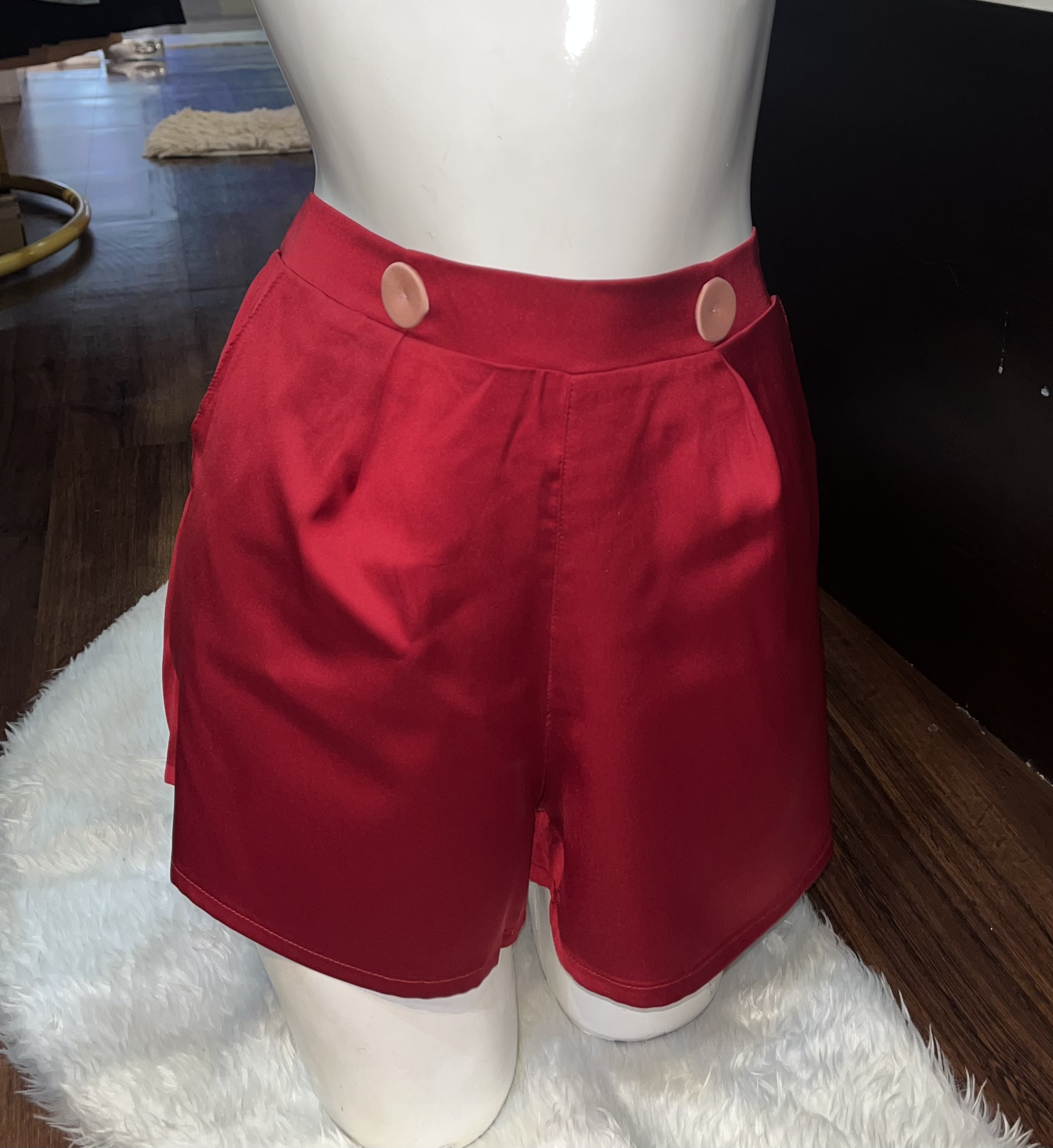 Bộ Đồ Ngủ Tay Ngắn Quần Đùi Lụa Quảng Châu Nút Bọc Cao Cấp Dễ Thương