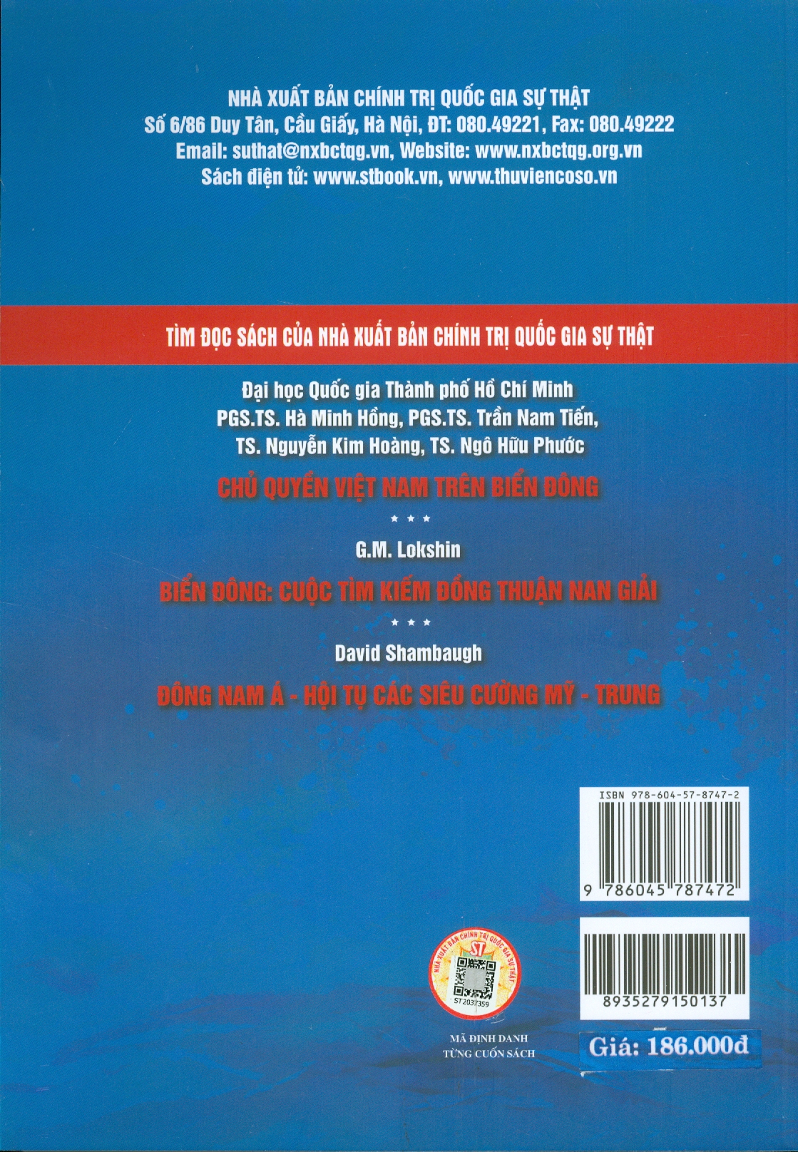 Biển Đông Trong Tầm Nhìn Chiến Lược Của Trung Quốc 10 Năm Nhìn Lại (2012-2022) Từ Chính Sách Đến Thực Thi (Sách chuyên khảo)Bùi Thị