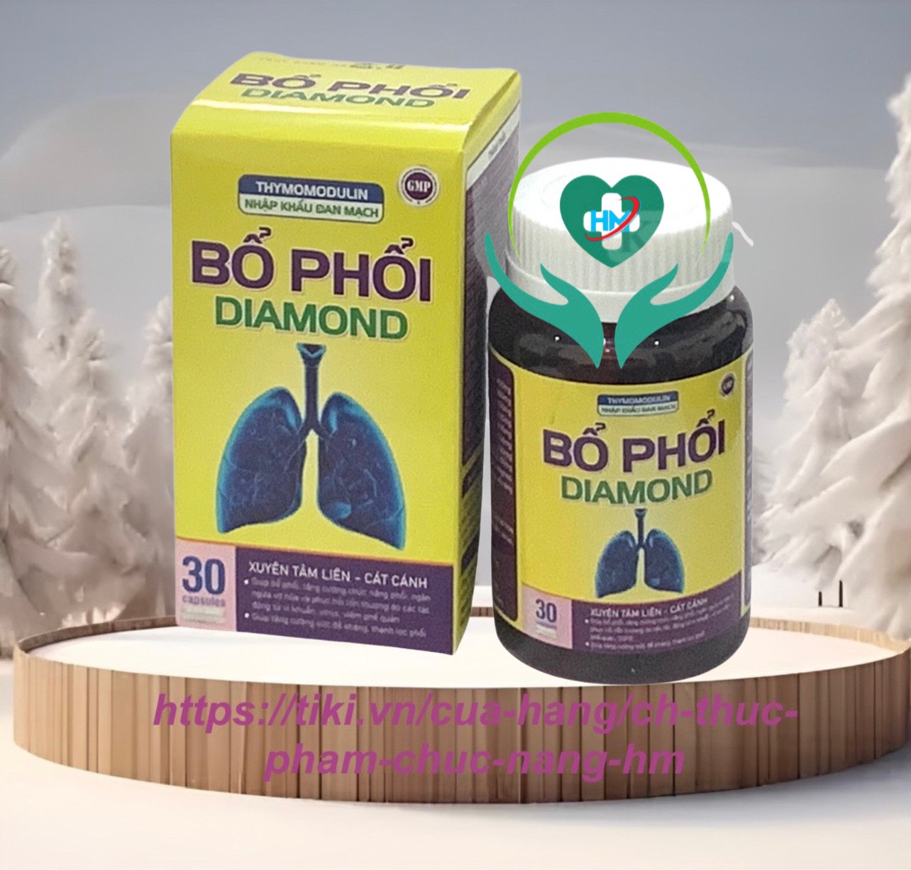 BỔ PHỔI Diamond - Hộp 30 viên - giúp tăng cường chức năng phổi, Lisse
