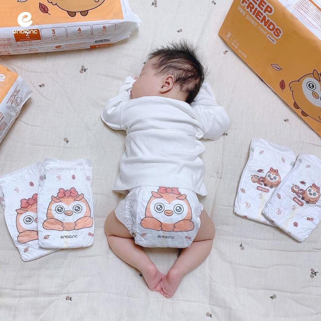 Tã Bỉm Dán Hàn Quốc ENBLANC KEEP FRIENDS Cho Bé Size S 40 Miếng ( 3-8kg )  Mềm Mại, Mỏng Nhẹ, Thấm Hút Nhanh