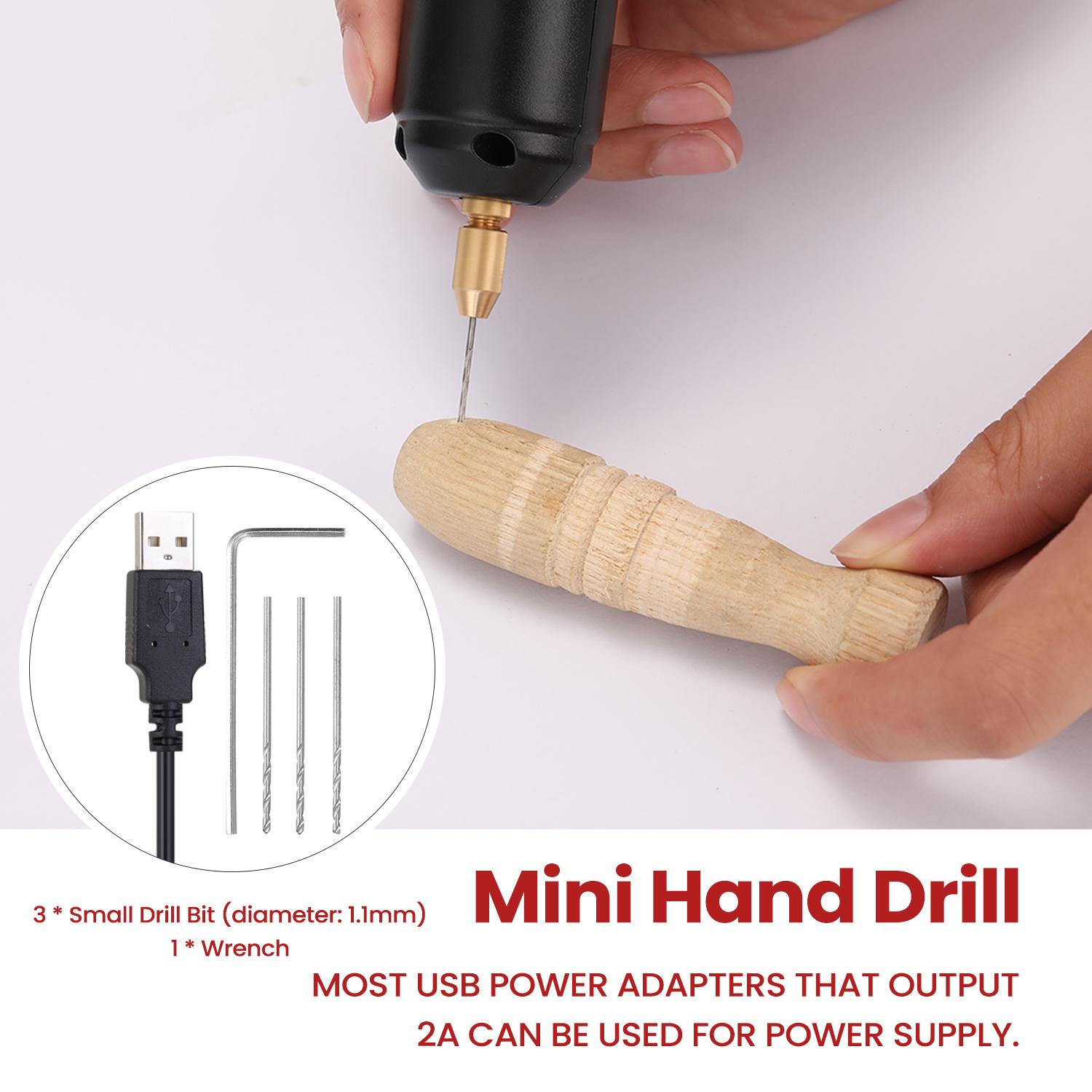 Z-U36 Mini Handheld Electric Drill USB Puncher 5V Power Small Grinding Tool for Jewelry Pearl Resin DIY