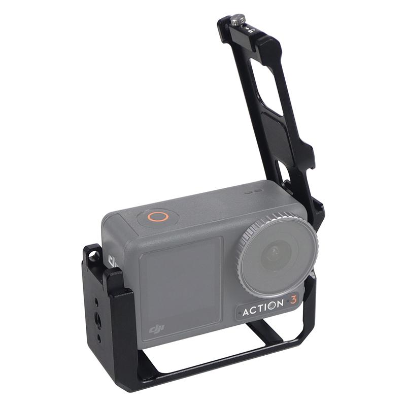 Lồng camera hợp kim nhôm cho DJI OSMO Hành động 3 Trường hợp mở rộng khung bảo vệ với giày lạnh 1/4 "ARRI Lỗ cho chân máy nhẹ