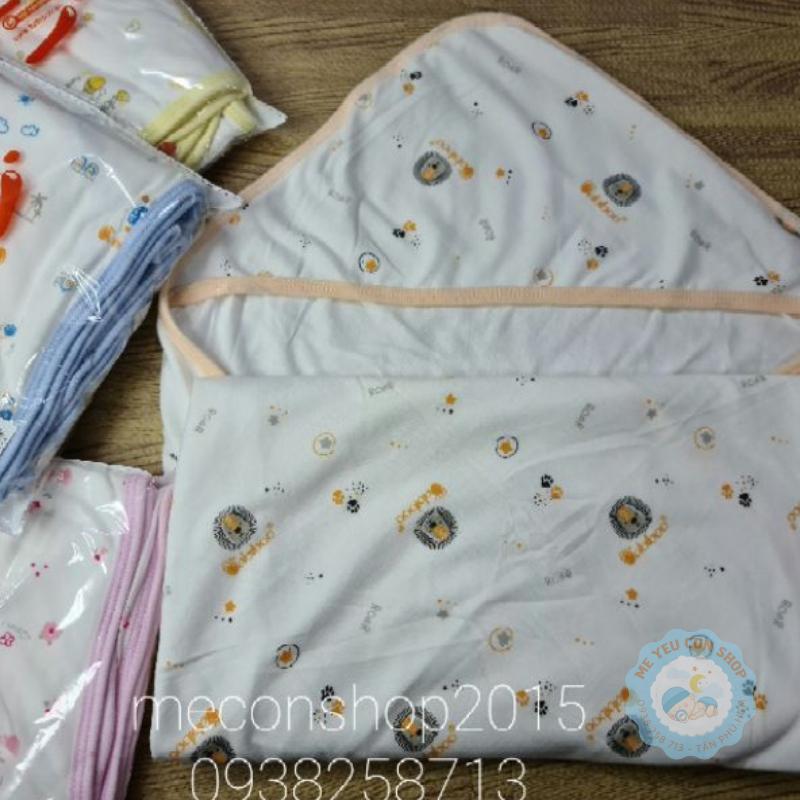 Ủ vuông sơ sinh cotton in hình - BABIBOO