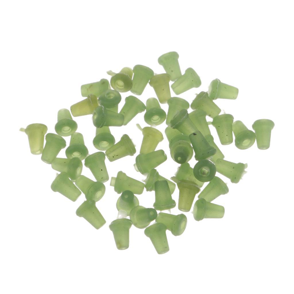 50pcs Carp Rig Ring Stops Rubber Shank Hook Stops Beads Buffer Baits Holder