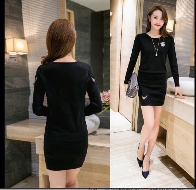 Set len thêu hoạ tiết bướm thời trang