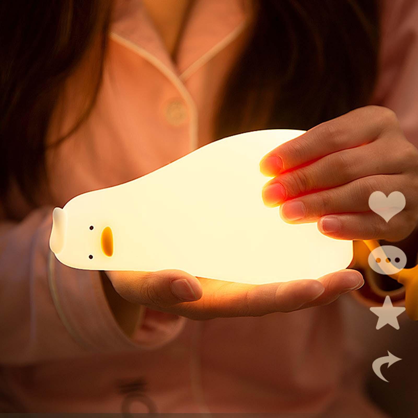 Cute Silicone Night Light Touch Control USB Rechargeable for Children Baby