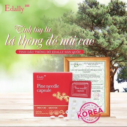 Tinh dầu thông đỏ Edally Pine Needle Capsule - Hộp 180 Viên