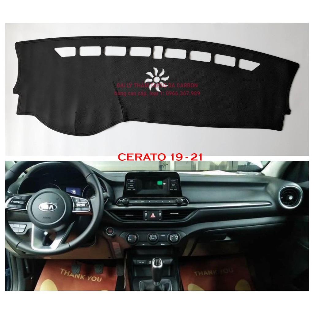 Thảm Taplo Da vân Carbon cao cấp xe KIA Cerato
