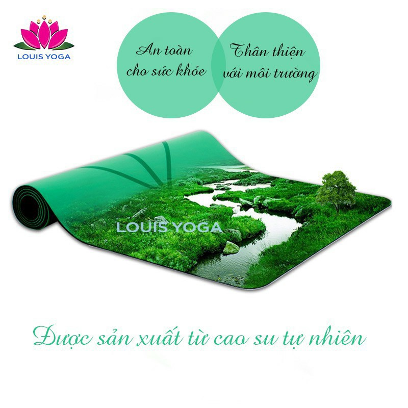 Thảm tập yoga cao su cao cấp 183x68x0.5cm định tuyến - Chống thấm, chống trơn, trượt - Thương hiệu QUEEN