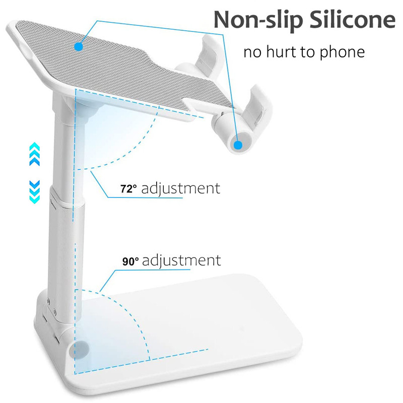 Adjustable Phone Holder Foldable Tablet Stand Mobile Phone Mount Compatible with All Smartphones