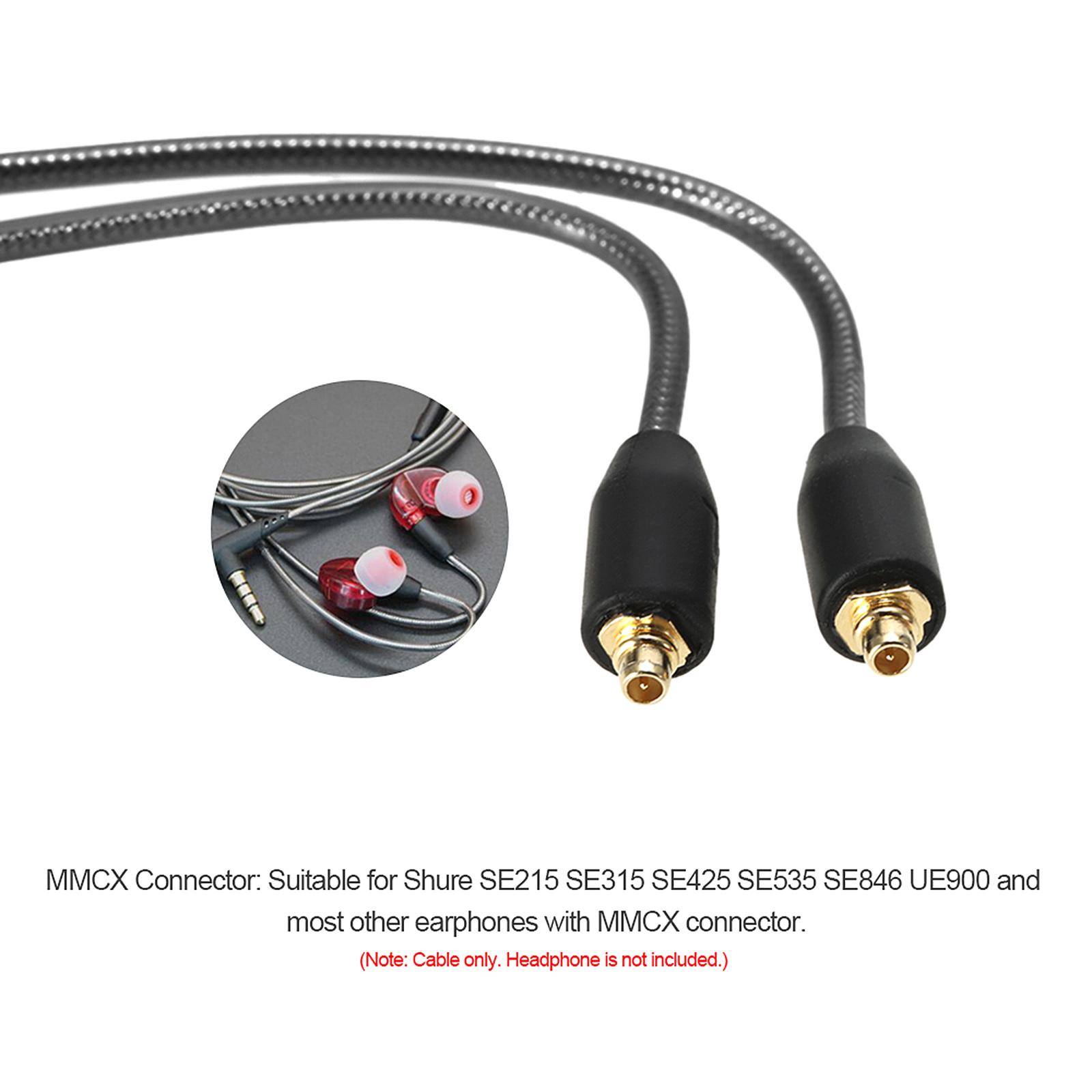 Cáp Tai Nghe Có Dây 3,5 Mm Có Thể Tháo Rời Đầu Nối Micrô MMCX Cho Shure Se215 Se315