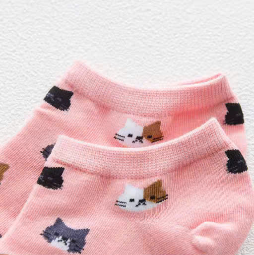 SET 5 ĐÔI TẤT VỚ NỮ HOẠ TIẾT MÈO DỄ THƯƠNG MÃ 31 DÀNH CHO NỮ