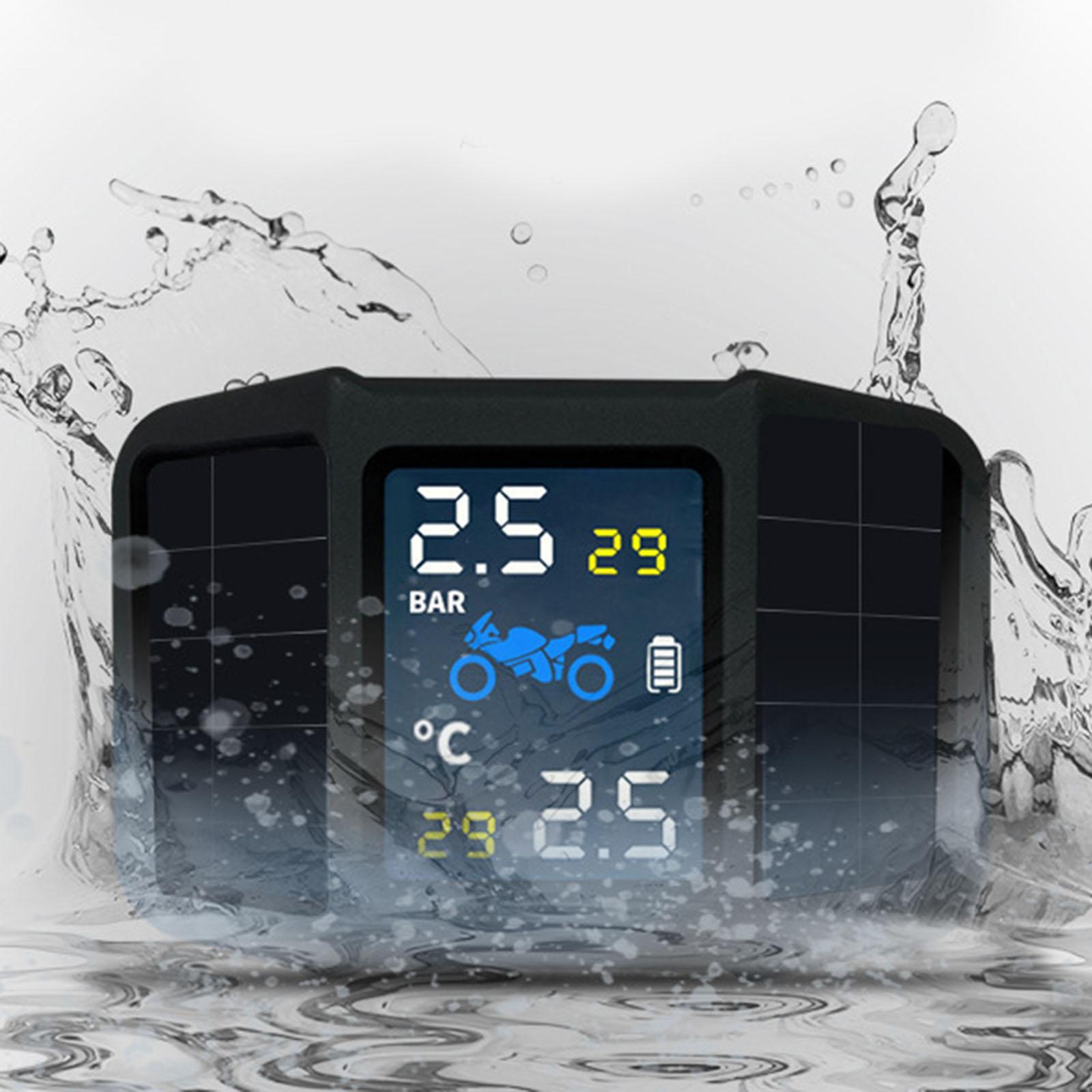 Tire Pressure Monitoring System Wireless USB Rechargeable TPMS Gauge Fits for Motorcycle