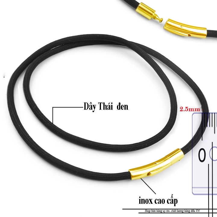 Dây chuyền dù thái màu đen 2.5ly khóa vip nhiều màu, nhiều size dễ chọn, đem lại đẳng cấp, phong độ cho người đeo