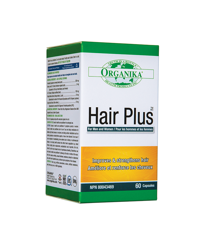 (Hộp 60 viên) Hair Plus Organika giúp cải thiện và duy trì mái tóc khỏe mạnh, ngăn ngừa rụng tóc và kích thích mọc tóc