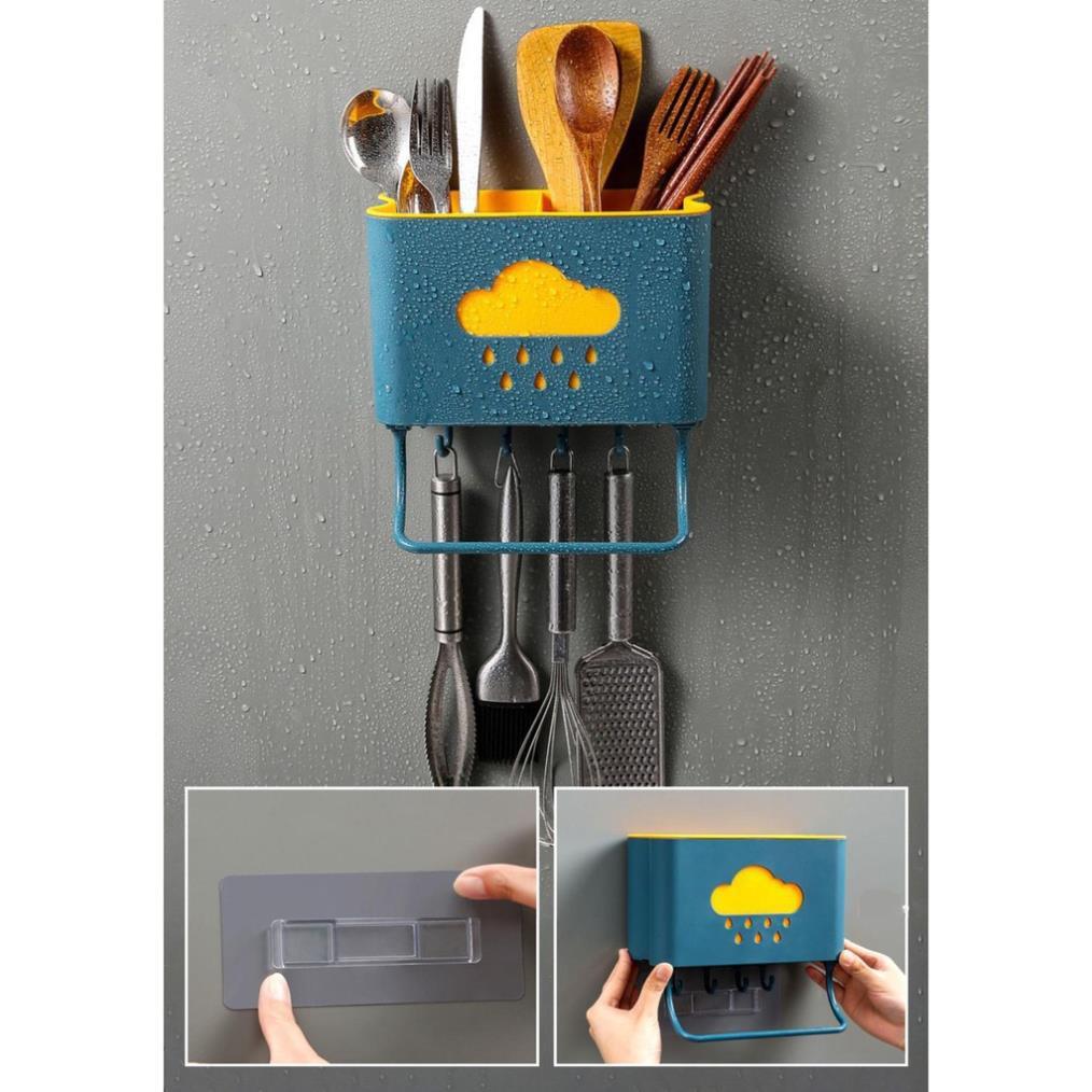 Ống cắm đũa ống đựng thìa dĩa hình đám mây dán tường nhà bếp