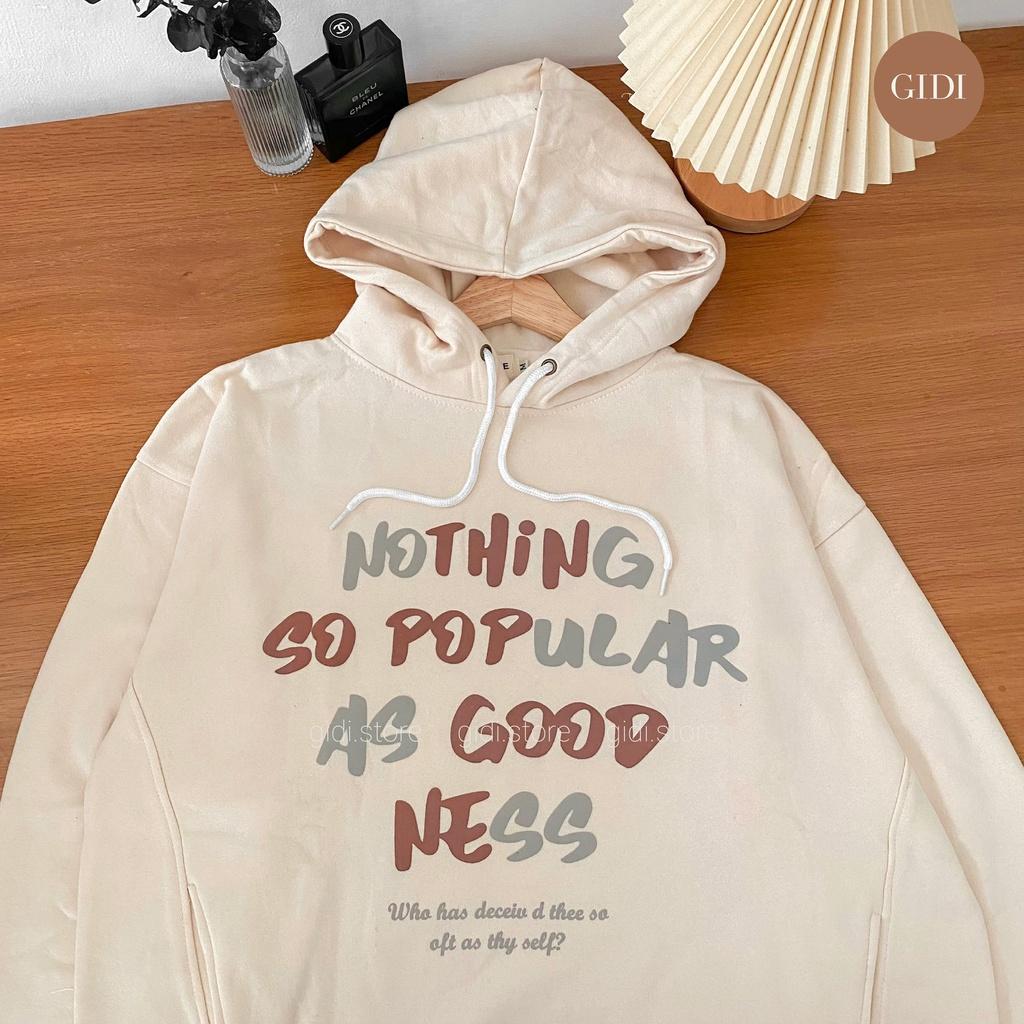 Hoodie POPU Nothing Nam nữ unisex form rộng chất nỉ bông dày dặn - hoodie chui đầu có mũ Oversize