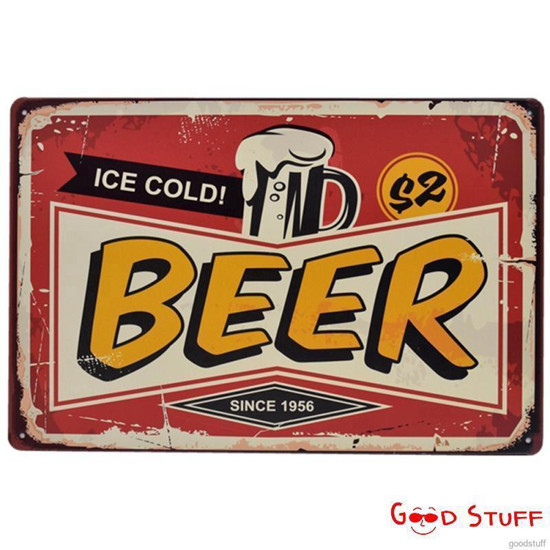 Poster bằng sắt theo phong cách retro dùng để treo trang trí nội thất