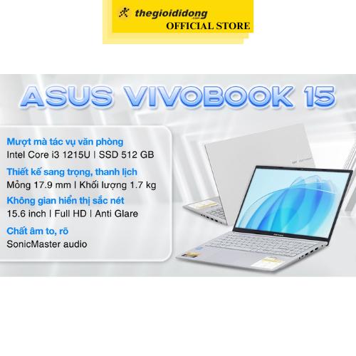 Laptop Asus Vivobook 15 X1504ZA i3 1215U/8GB/512GB/Win11 (NJ102W) - Hàng Chính Hãng