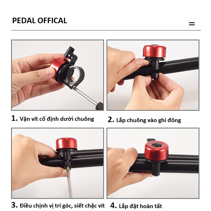 Còi Xe Đạp Chuông Xe Đạp Mini Nhiều Màu Sắc Kèn Xe Đạp Hợp Kim Nhôm Siêu Nhẹ