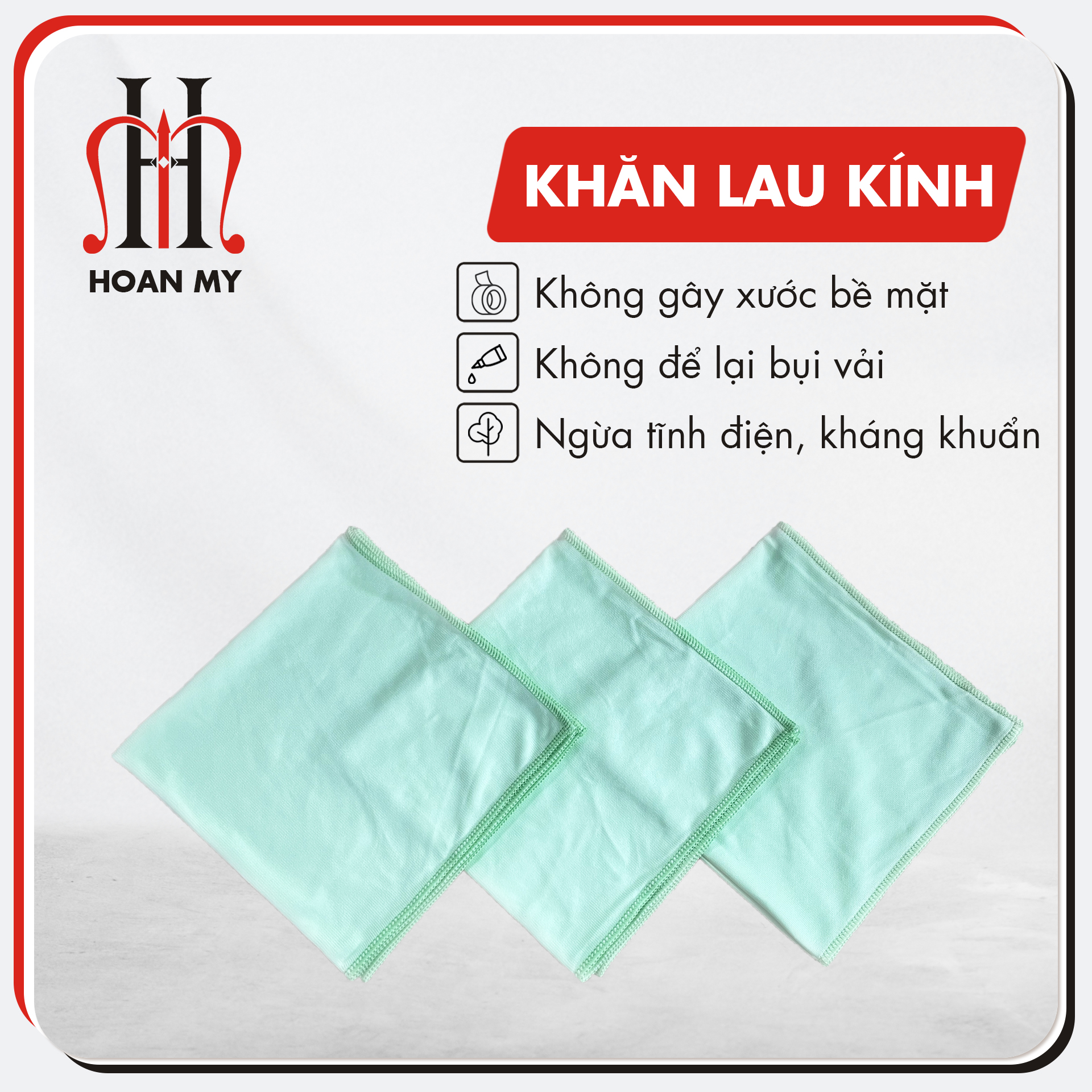 Combo 3 Khăn lau đa năng Microfiber không để lại bụi vải, không gây xước bề mặt kích thước 35 x 40cm