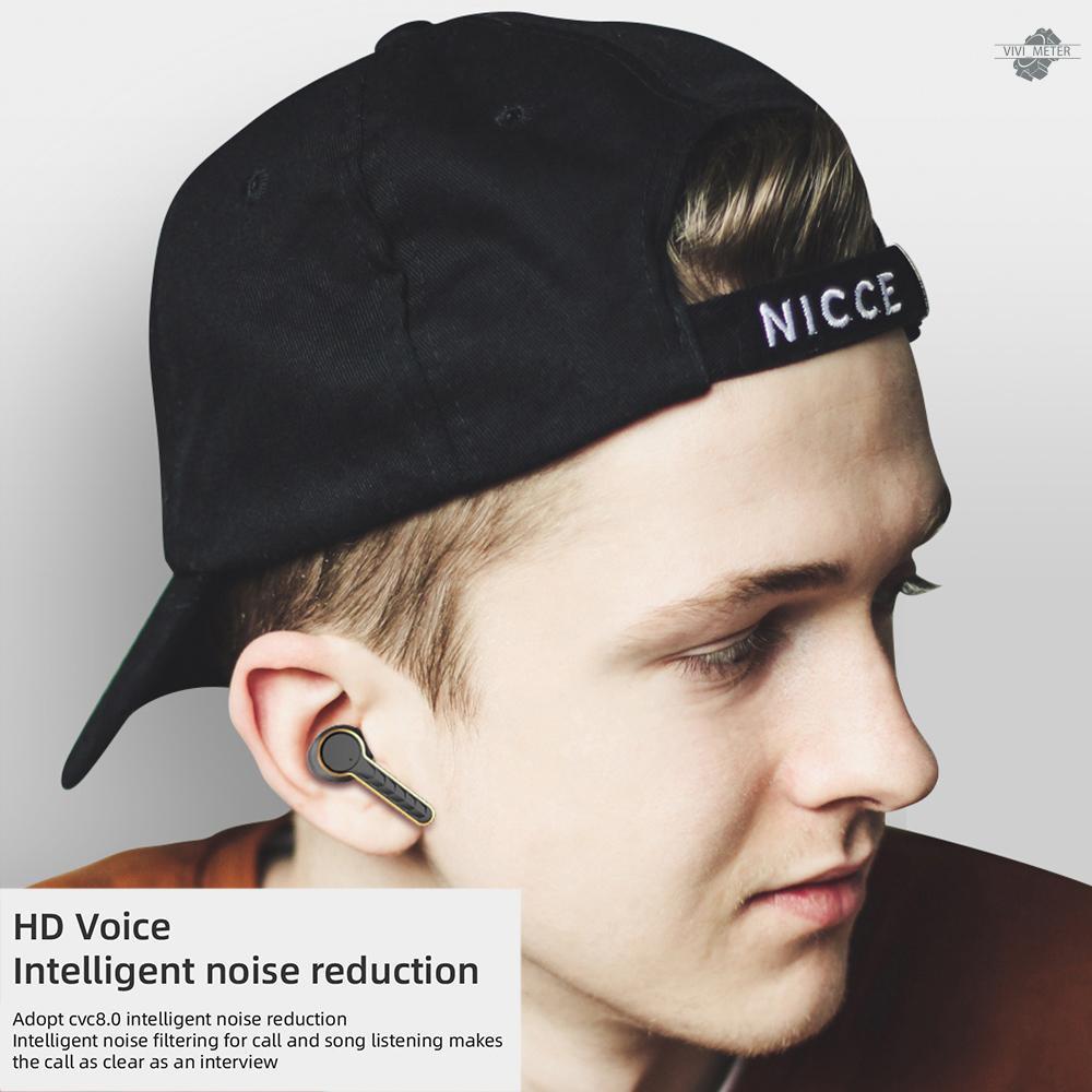 T19 Bluetooth V5.0 Headphones HiFi Stereo Headset Sport Wireless Earphones CVC8.0 Noise Cancelling LED Display Music Earbuds