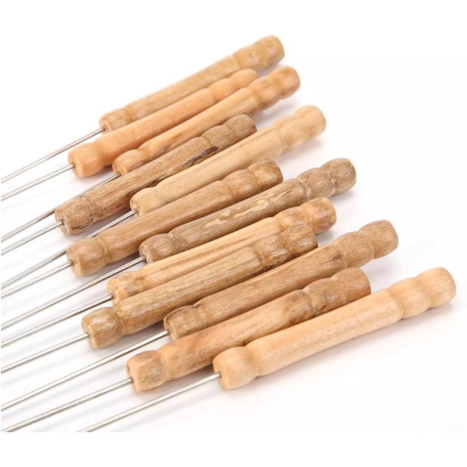 Set 10 xiên nướng chuôi gỗ dài 30cm