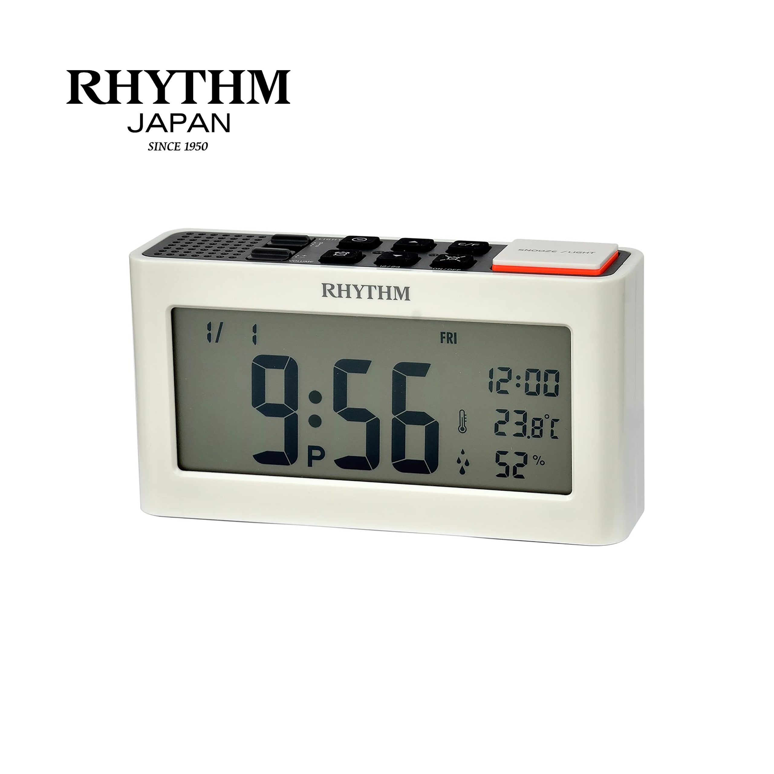 Đồng hồ Rhythm LCT101NR03 – KT 15.6 x 8.5 x 4.4cm / 245g. Vỏ nhựa. Dùng Pin