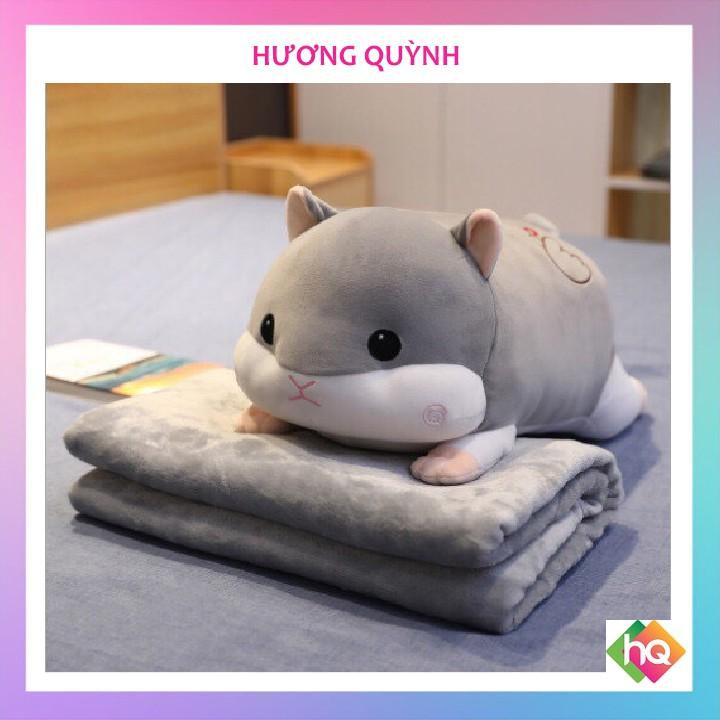 (HQ)Combo 12 bộ chăn gối văn phòng chuột Hamster, Heo xinh - HQ