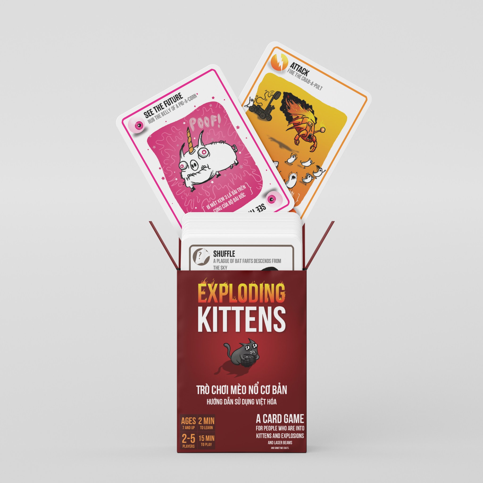 Bộ bài MÈO NỔ Hộp Giấy việt hóa Exploding kitten chơi cùng nhóm bạn